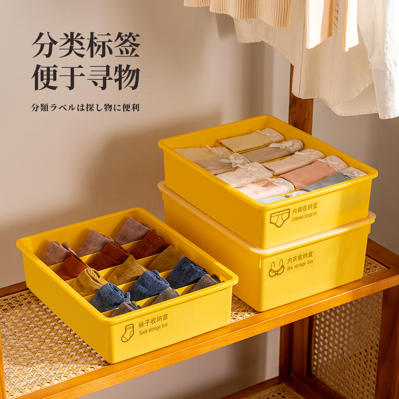 Underwear storage box with compartments and LIDS, combination bra, socks and underpants, student home dormitory organization wonder storage box 0750 details Picture