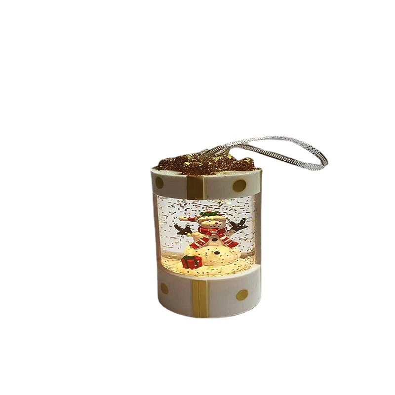 Christmas Circle Gift Bag Water Interior Characters Small Wind Lamp Tabletop Decoration Christmas Scene Layout Mall Decorations Item Picture