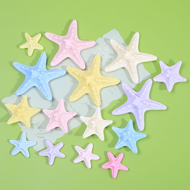 Simulated large, medium and small starfish diy resin jewelry accessories, cream glue hair clips, crocs and other accessory materials details Picture