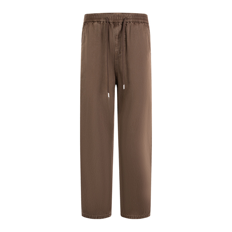 New men's casual elastic jeans, men's loose American high street soft and breathable Tencel denim straight-leg pants Item Picture