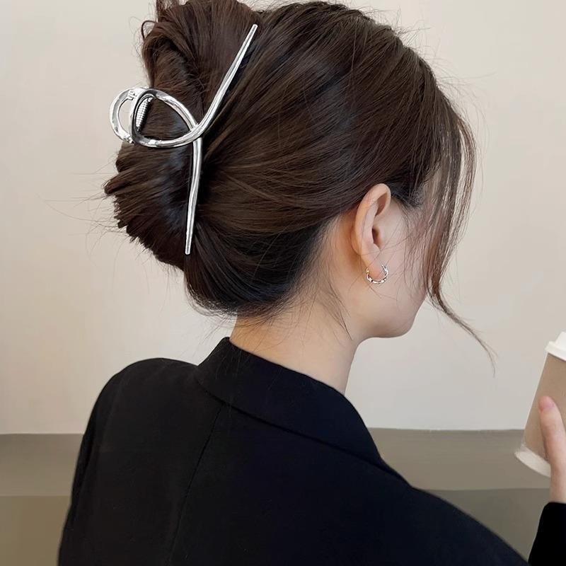 High-end, large shark clip, metal, extra-large grabber, with a large amount of hair, clip headwear, hair clip, and hair accessory for the back of the head of women Specification image