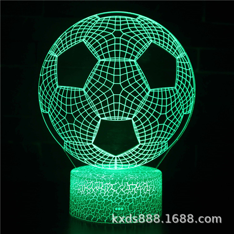 跨境专供足球队标系列3D台灯LED七彩触摸遥控小夜灯USB创意礼品灯详情图2