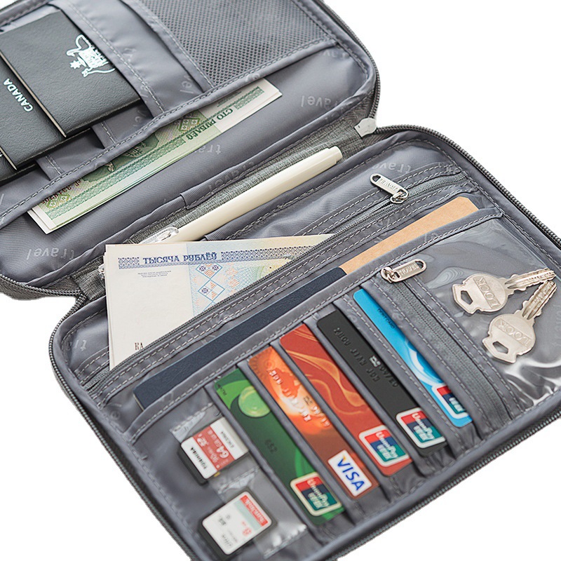 Oxford Cloth Passport Bag Waterproof Document Bag Size Document Storage Bag Can Be Printed In Stock Exclusive Logo Can Be Wholesale Item Picture