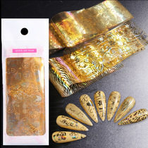 New nail star paper bag with gold tiger stripes cute panda Star Moon love face star paper transfer paste