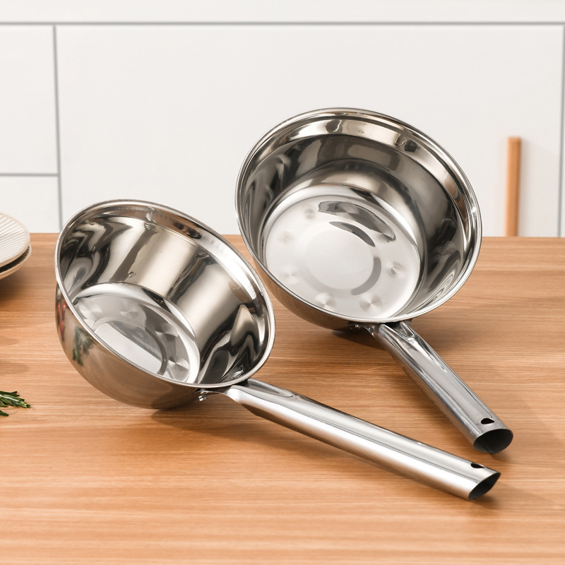 Thickened Stainless Steel Ladle Ladle Long Handle Kitchen Ladle Household Flat-Bottomed Spoon 水舀子 Commercial Ladle Wholesale Specification drawing