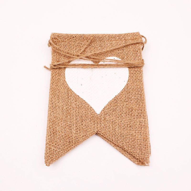 Cross-border direct supply Valentine's Day Jute Love Banner Birthday Wedding Party decoration banner Triangular flag details Picture