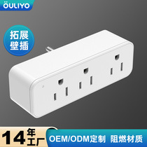 New US gauge wall socket expander 2USB wall plug one drag three-strip ground wire wireless strip plug strip