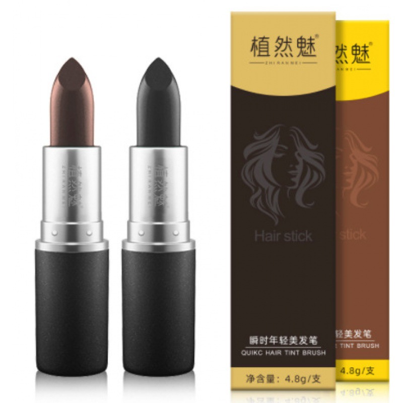 植然魅口红式染发笔一次性染发棒补色盖白发染发剂美发笔一件代发