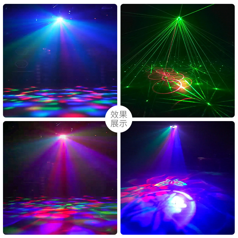 Factory direct sales of RGBW laser mood and atmosphere lights for outdoor effect lights, bar beam stage lighting equipment, high-brightness lamp beads DMX512 stroller six-in-one effect lights, exclusive supply for disco and KTV foreign trade details Picture