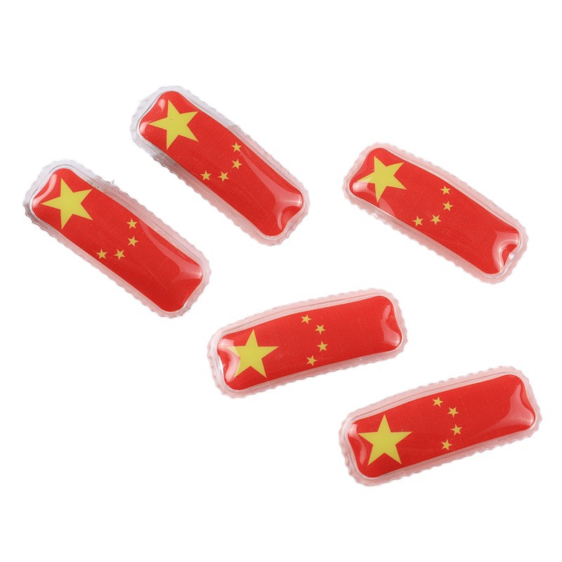 National Day Red Flag Heart-shaped spring hair clip, Five-pointed star National flag headband, ground push scanning code small gift, National Day hair accessory Item Picture