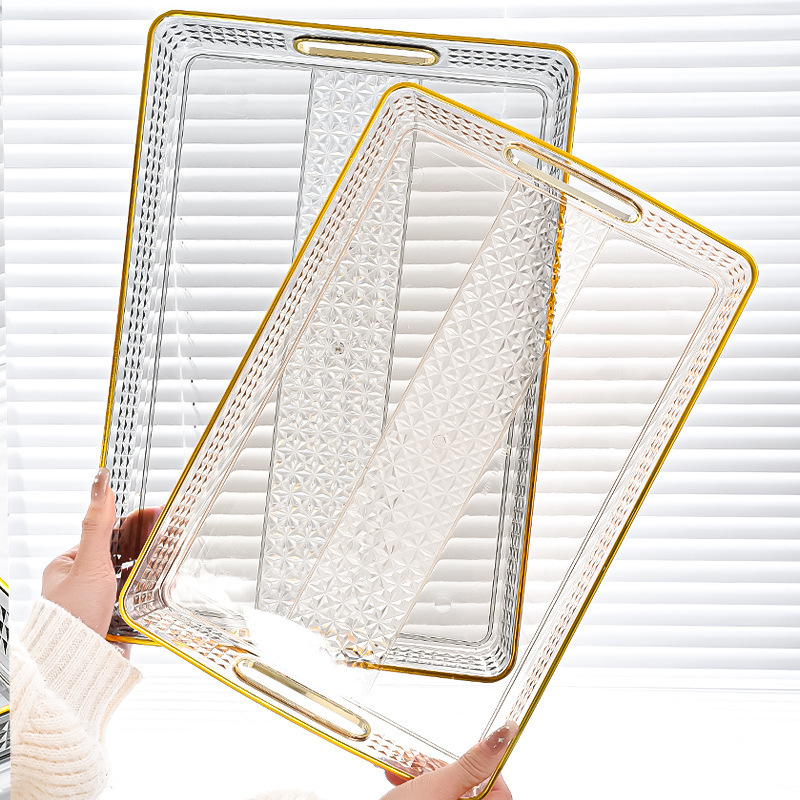 The multi-color tea tray, rectangular plate, and simple new style are suitable for both home and commercial use. It can be used as a tea tray in the living room or as a snack plate in the dining room Application Scenario
