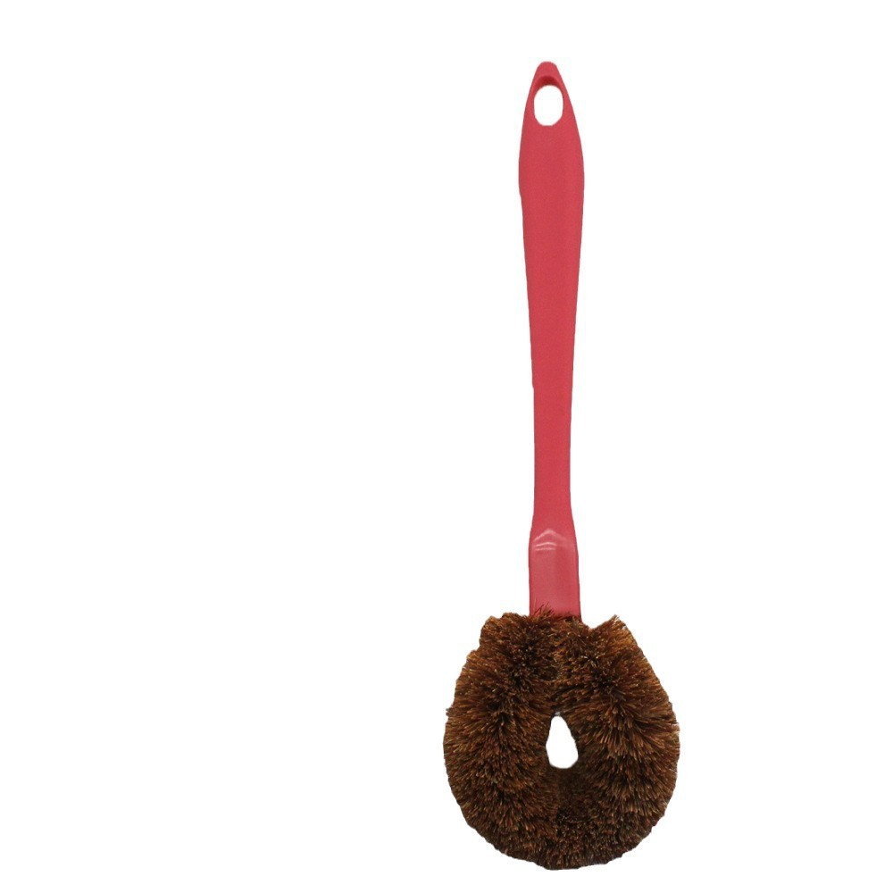 Coconut palm non-stick oil pan brush manufacturer direct supply. Kitchen hanging cleaning brush. Plastic long-handled pan washing brush