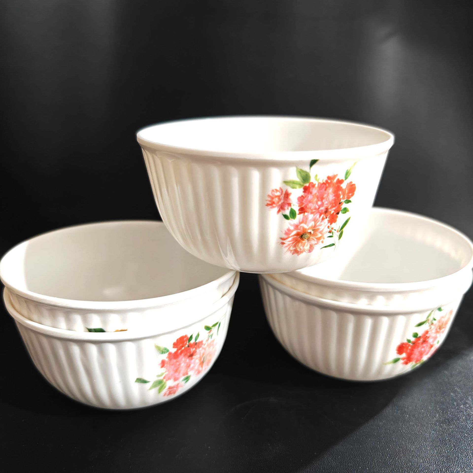 【 Zone 3-9 】7045 white bowl 480 yuan per box 7045 printed colored imitation porcelain Bowl Melamine Bowl Rice Bowl White Bowl Fast Food Restaurant Small Bowl 1 yuan source 2 yuan wholesale
