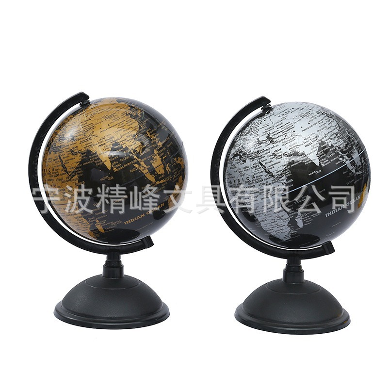 14.2cm English all-plastic high-definition rotating globe ornament, cross-border best-selling geography teaching globe model