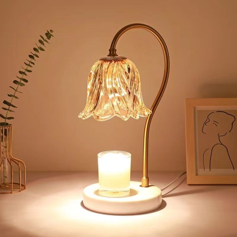 led scented wax lamp, marble timed dimming table lamp, bedroom retro bedside lamp, European-style scented night light