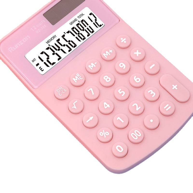少女心计算器可爱创意学生简约便携粉色女神款迷你按键RZ-308图