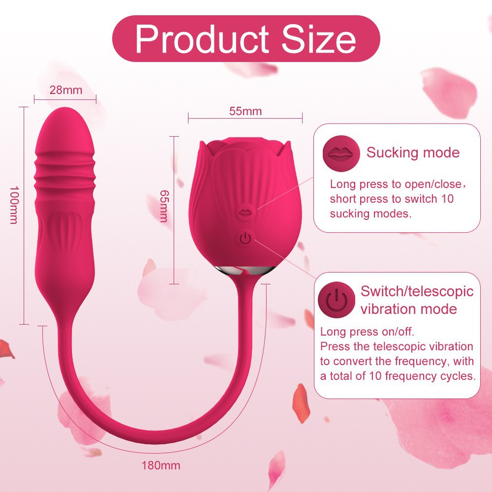 Rose Girl Sucking device, tongue licking vibration Jumping Egg, double-head sex vibration device, masturbation stick, adult products Application Scenario