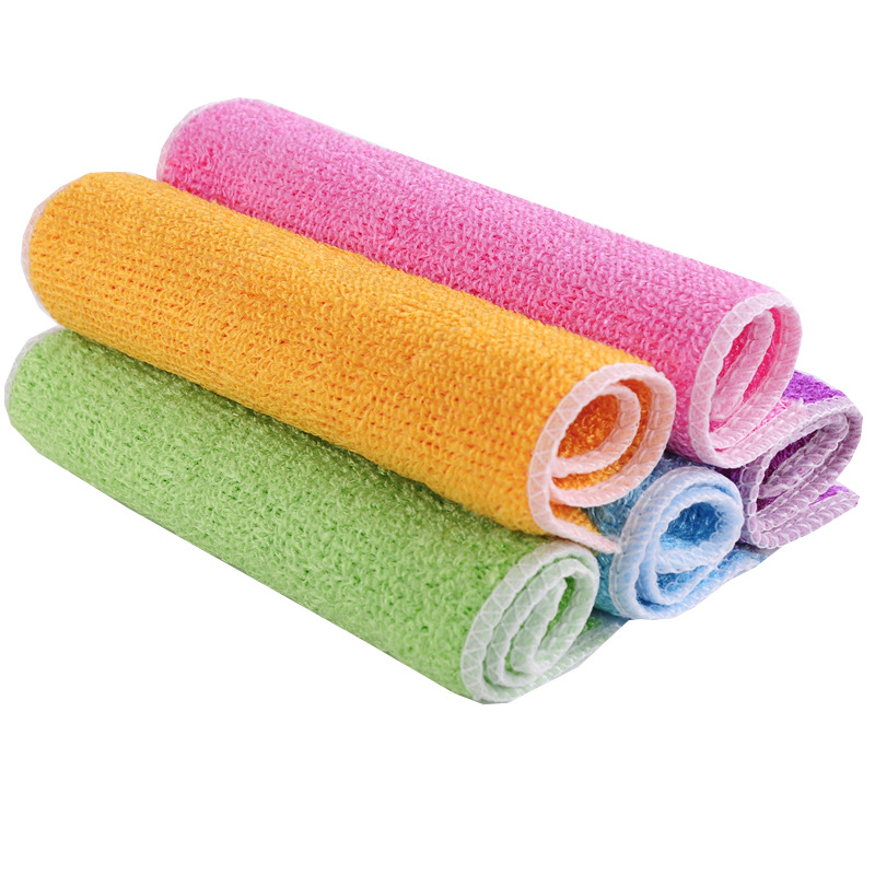 Manufacturers Wholesale Bamboo Fiber Dishwashing Cloth Lazy Household Cleaning Dishwashing Towel Absorbent Cleaning Cloth Kitchen Linen Item Picture