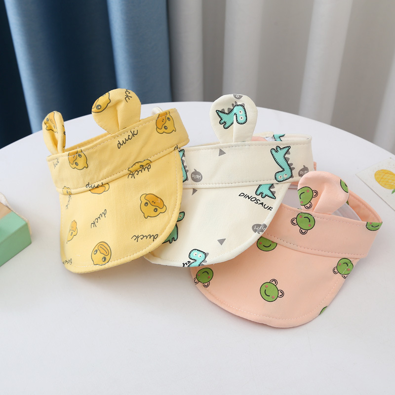 Baby sun hats 2022 Summer cartoon empty top hats for boys and girls, sun-protective large brim sun hats, baseball caps, sun Specification image