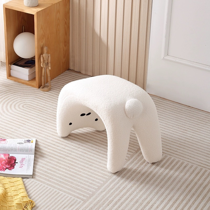 Cat shoe stool Animal net Red lamb stool Makeup stool Dressing stool Porch stool into the door sofa stool living room details Picture