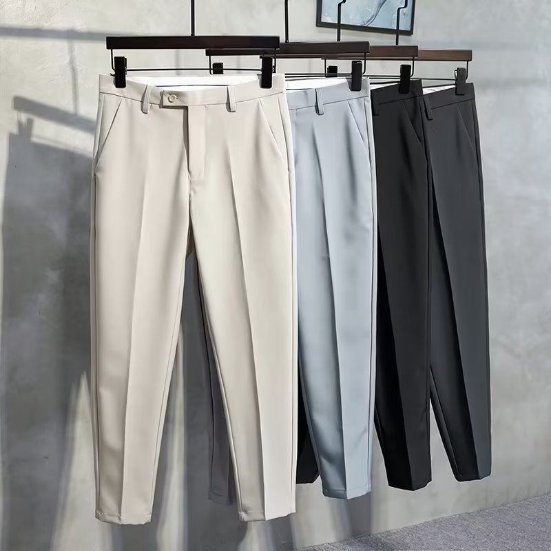 2025 New style casual pants for men, spring and autumn, men's summer, thin stretch, men's trousers, 9-inch long pants