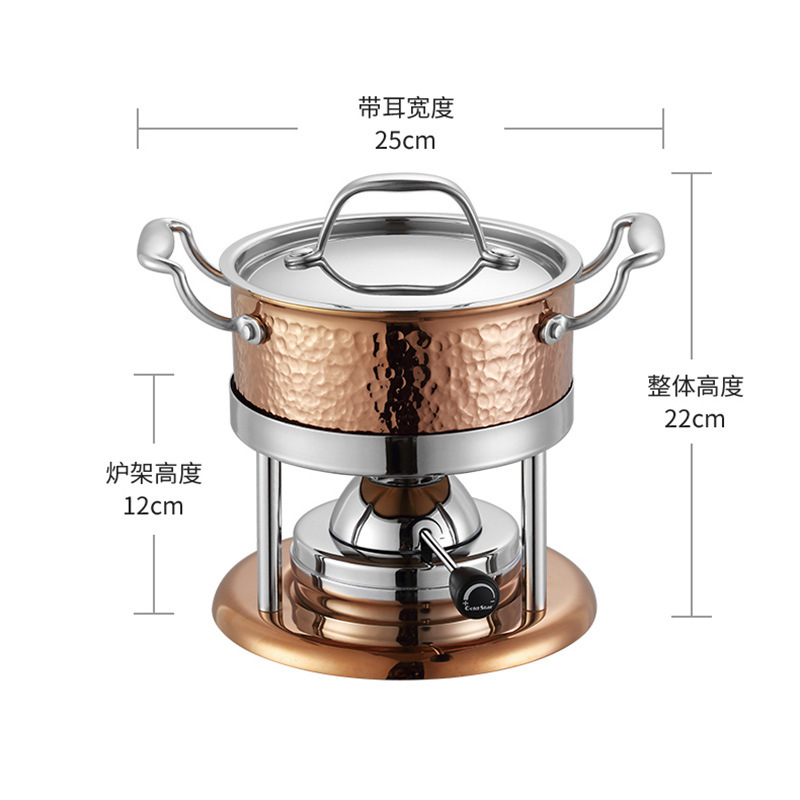 Commercial high-end 304 stainless steel small hot pot, household set, thickened composite steel hot pot table, outdoor single person hotel Application Scenario