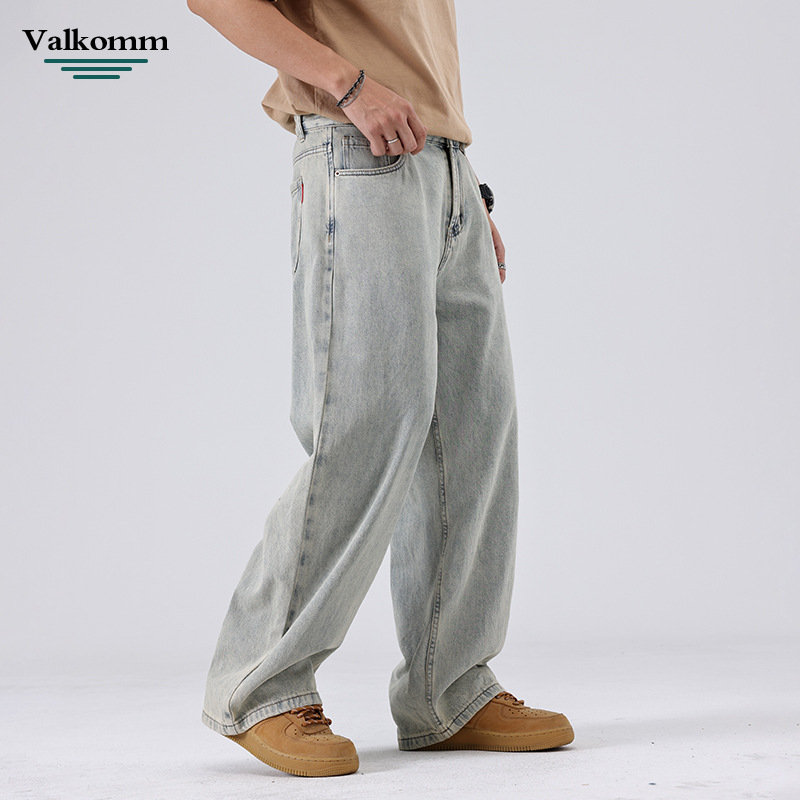 Spring 2025 New Tencel jeans Men's American retro Lyocell wide-leg jeans Men's jeans details Picture