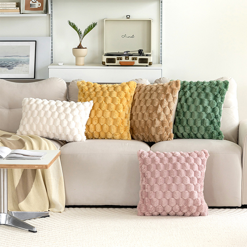 抱枕/靠垫/圆形抱枕/靠枕靠背/仿兔毛靠垫产品图