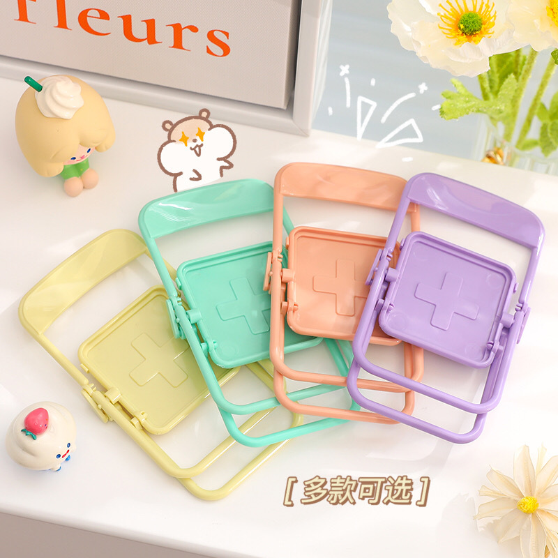 Cartoon Folding Simple Girl Heart Mobile Phone Stand Flat Watch Movie Live Simple Portable Camera Stand details Picture