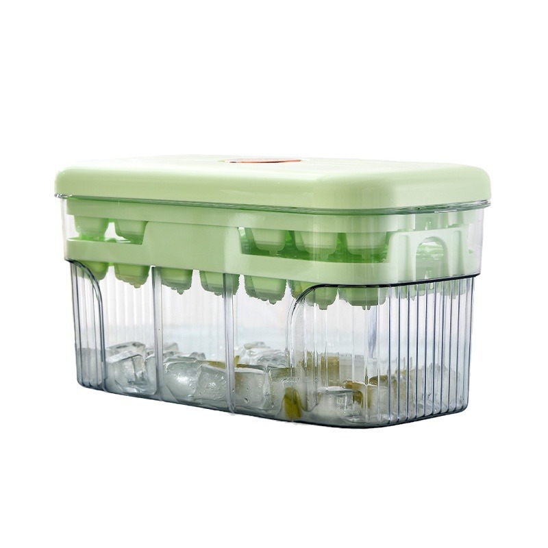 Large-capacity one-click ice ice grid home ice making machine Double square ice cube mold home ice storage box 01189-Ice grid single layer Item Picture