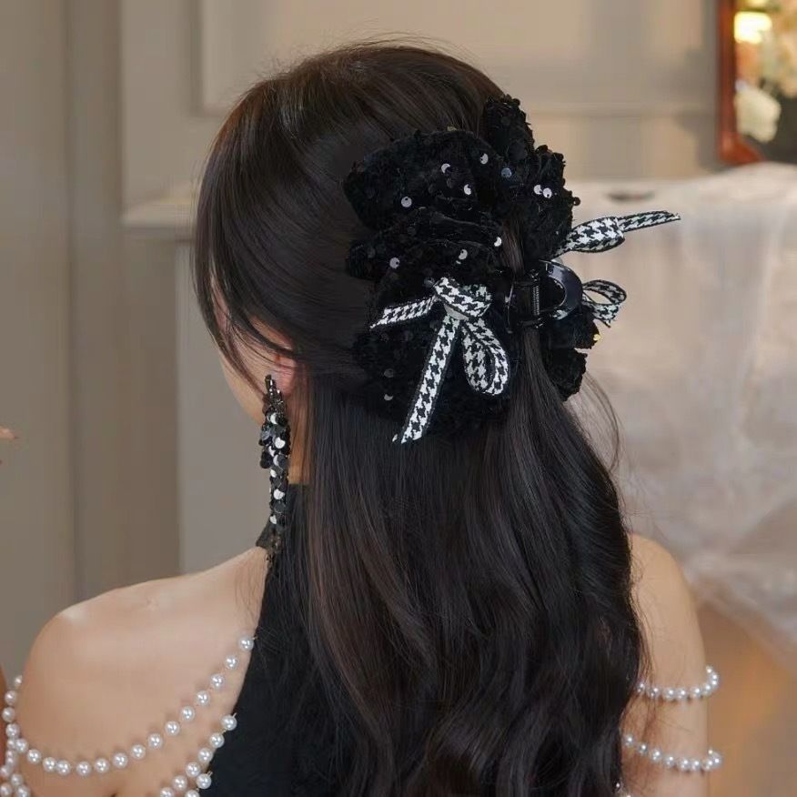Autumn And Winter New Large Grab Clip Fashion Full Of High-Grade Sense Of Korean Version Full Of Small Fragrance Wind Handwork Escaped Princess Specification drawing