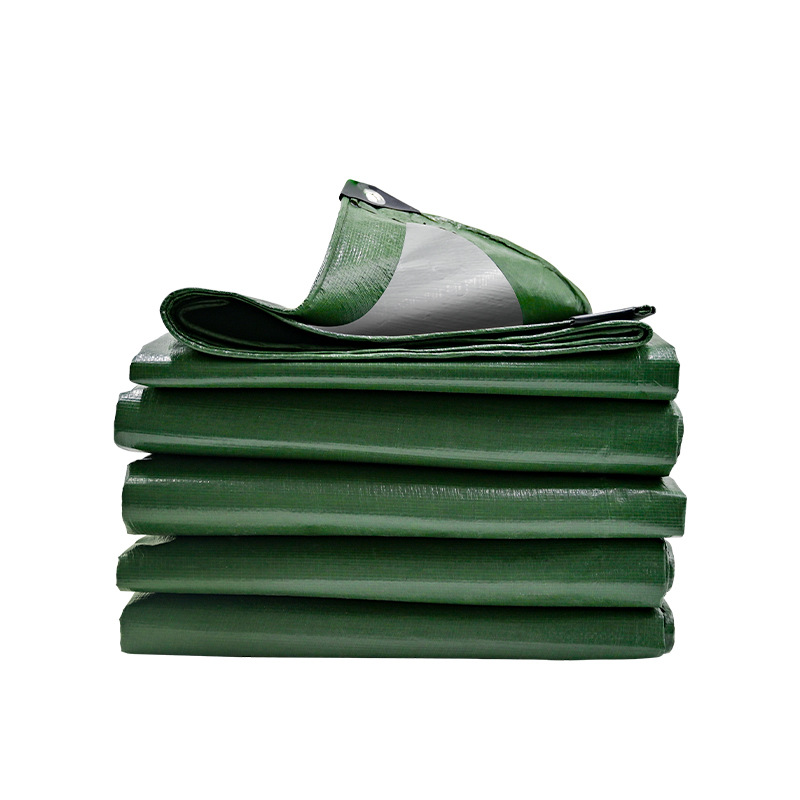 The manufacturer wholesals military green rainproof cloth, lightweight plastic sun protection green silver cloth, and wear-resistant sunshade tarpaulin Item Picture