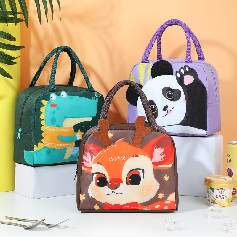 Cartoon lunch box bag, hand-held bento bag, insulated bag, aluminum foil lunch bag, hand-held bag, student and office worker meal bag