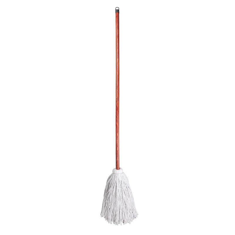 Cotton Cord Mop Wooden Pole Hand Tie Household Cotton Yarn Mop Factory Clean Floor Absorbent Mop Cleaning Tools Item Picture