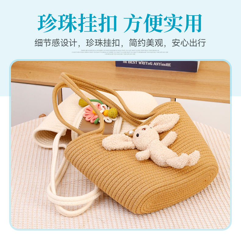 Beach vacation straw woven bag, stylish and trendy tote bag for women, new 2025 seaside woven large-capacity single-shoulder bag pic 5