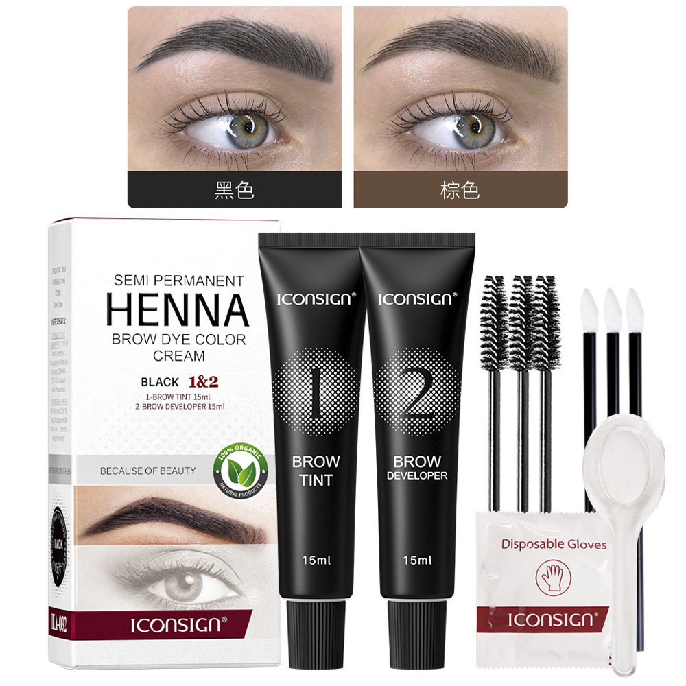 ICONSIGN Eyebrow Dye Set: Long-lasting Color, Natural Wild Eyebrow, Anti-sweat Eyebrow Dye TINT Cross-border wholesale