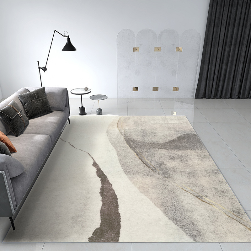 北欧风格地垫/客厅卧室地毯/满铺地毯地垫白底实物图