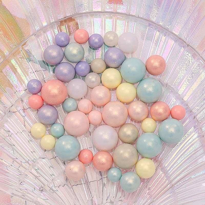 Diy Beads Colored Beads Small Round Beads Non-Porous Cream Glue Drops Glue Diy Phone Case Hairpin Decorative Material Specification drawing