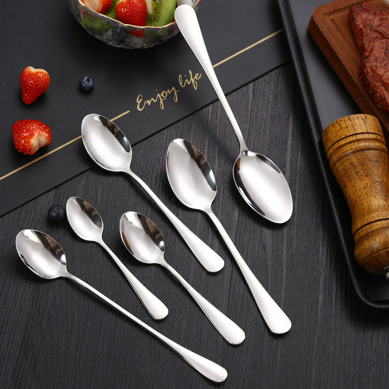 1010 Stainless Steel Tableware Set Hotel Western Steak Knife Fork Spoon Coffee Spoon Jieyang High Appearance Level Dessert Spoon Specification drawing