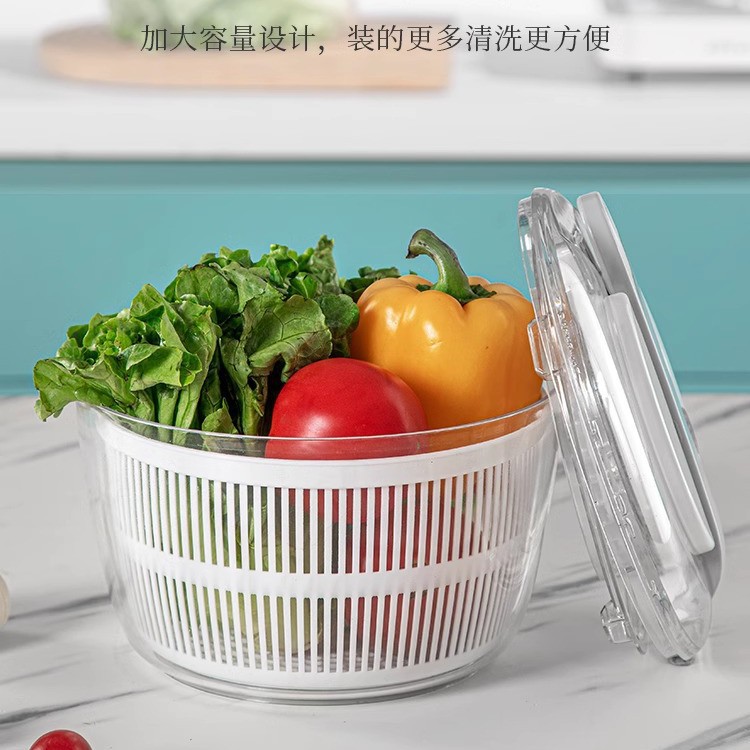 Vegetable press type dehydrator, salad spin dryer, sink for washing vegetables, water spreader and draining device, manual washing, fruit dehydration wonder Application Scenario