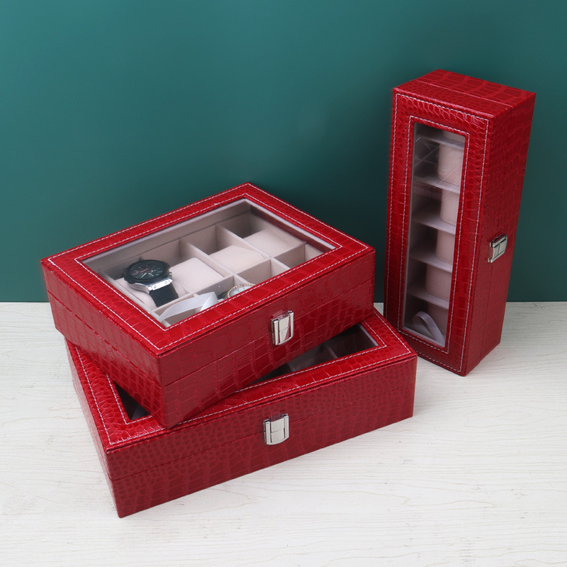 Gift Box Leather Watch Box 6-Digit 10-Digit 12-Digit Transparent Watch Box Watch Storage Box Watch Box Set details Picture