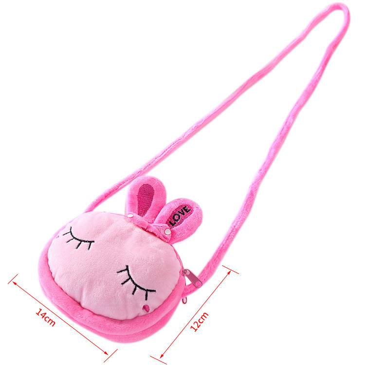 New Korean-style cartoon cute children's plush crossbody bag, girl's single-shoulder crossbody bag, baby's versatile small change bag Item Picture