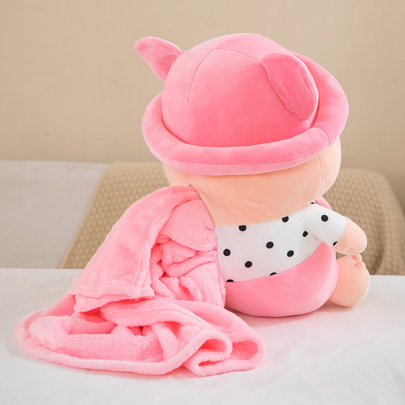 Cartoon Air Conditioning Blanket Plush Toy 2-In-1 Throw Pillow By Car Cushion Office Nap Machine Printed Logo details Picture