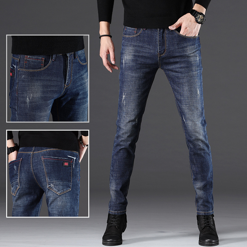 2022 Autumn Men's jeans, Korean style trendy slim-fit long pants, men's fashion brand versatile black new stretch Application Scenario
