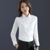 A new long-sleeved professional formal shirt for women, made of pure cotton and white, and an elegant ladies' work top Specification image