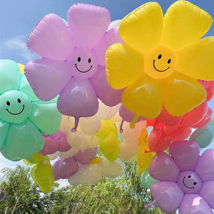 ins风小雏菊铝膜气球装饰笑脸太阳花宝宝儿童生日派对场景布置品详情图4