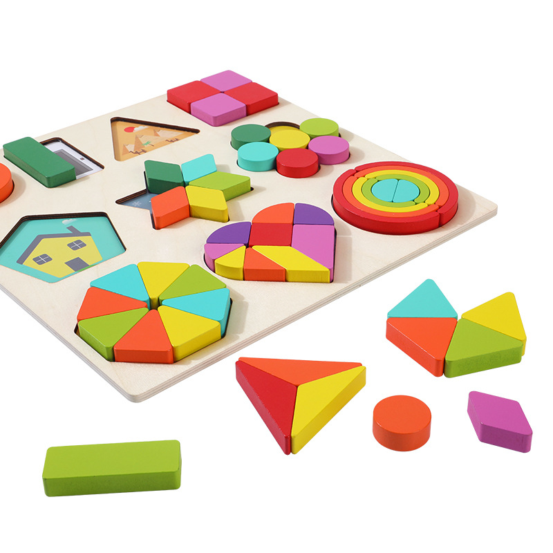 Children Montessori early education jigsaw puzzle baby shape matching Montessori teaching AIDS toy wholesale