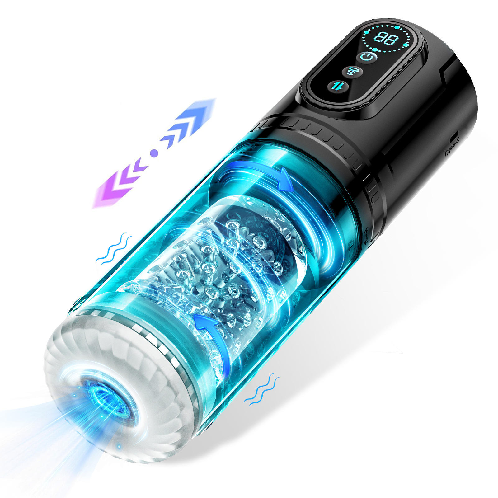 Airplane cup, fully automatic telescopic and rotating sucking masturbation device, male exercise masturbation device, adult sex, male interest full figure