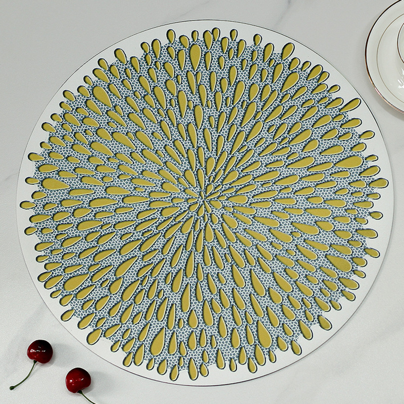 Womei Creative Printing colorful EVA placemats, Western-style placemats in ins style, round, waterproof, oil-proof, anti-slip, heat-resistant, wear-resistant and heat-insulating MATS, table MATS factory direct sales placemats