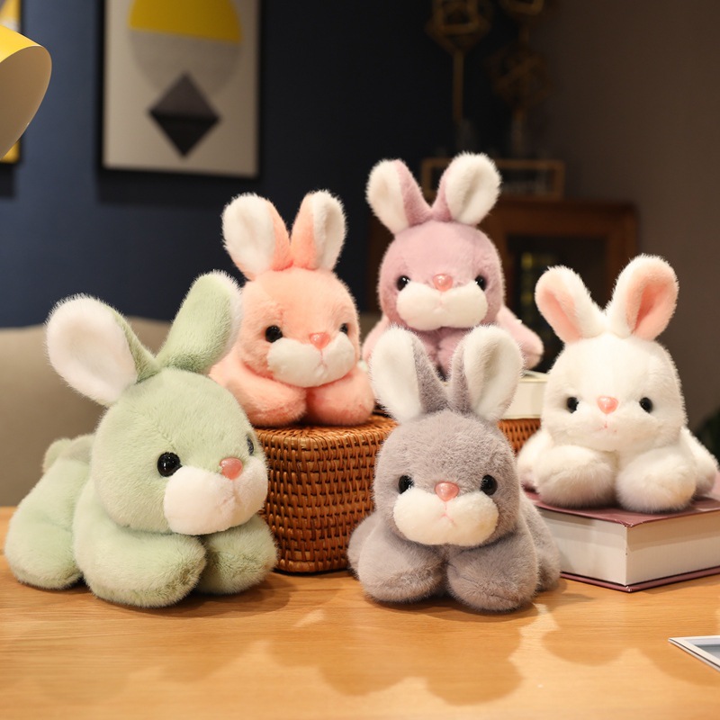 Cute colorful party rabbit doll mini plush party rabbit children's doll to give female rabbit gifts